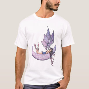 Lila Feen-T-Shirt auf dem Mond T-Shirt