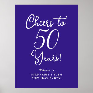Lila Feier zu 50 Jahren 50. Geburtstag Willkommen Poster