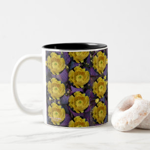 Lila Feigenkaktus Opuntie Kaktus gelbe Blüten Zweifarbige Tasse