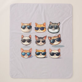 Lila Feline Frenzy Cat Sherpa Blanket Sherpadecke