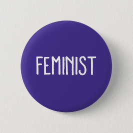 Lila feministischer runder Knopf Button