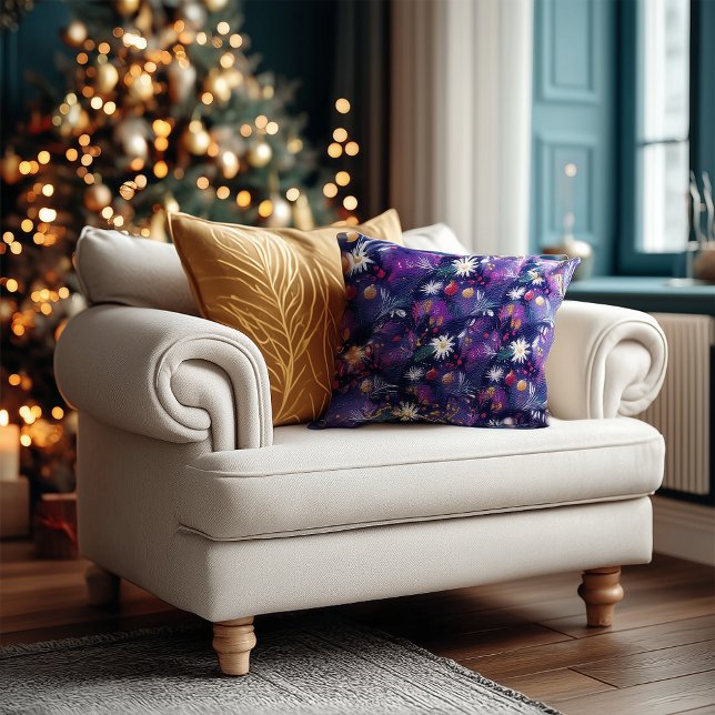 Lila festes Winterpolster Kissen (Von Creator hochgeladen)