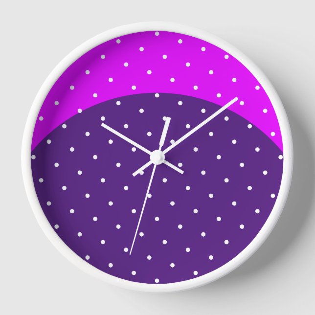 Lila, festgedotte Kurve lebhaft rosa Halbmond Uhr (Vorderseite)