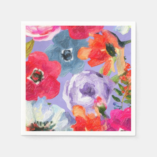 Lila, fett gestrichener Pop Chic Brautparty Serviette (Vorderseite)