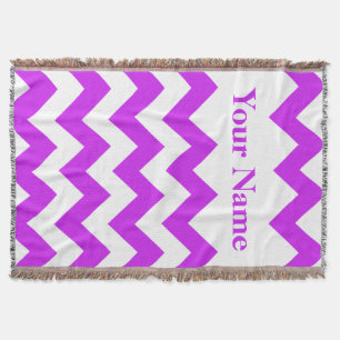 Lila fett Zickzack mit individuelle Name Decke