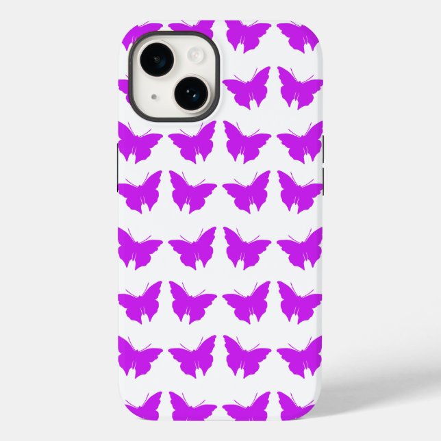 Lila, fette Mod-Butterfliegen Case-Mate iPhone 14 Hülle (Rückseite)