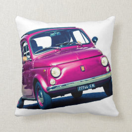 Lila Fiat 500 in Italien, klassisches Autokissen Kissen