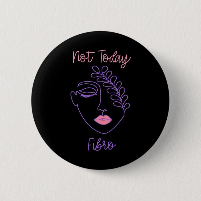 Lila Fibro Face Line Kunst Button (Vorderseite)