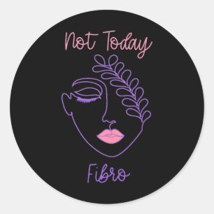 Lila Fibro Face Line Kunst Runder Aufkleber