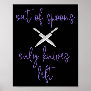 Lila Fibro Lupus Spoonie-Bewusstsein aus Löffeln Poster