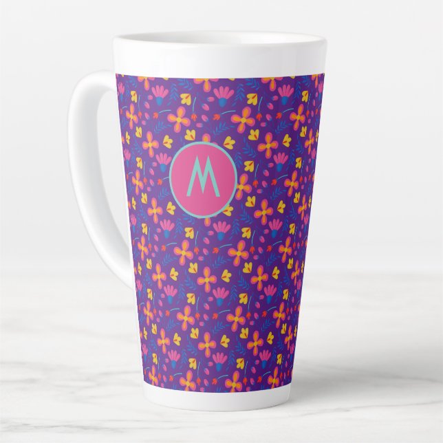 Lila Fiesta Floral Maßgeschneiderte erste Milchtasse (Linke Ecke)