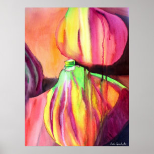 Lila Figs Aquarell Original Tropfen Malerei Poster