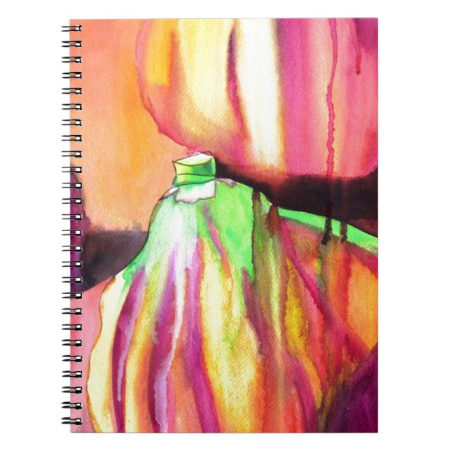 Lila Figs Original Aquarellmalerei Tropfen Notizblock (Vorderseite)