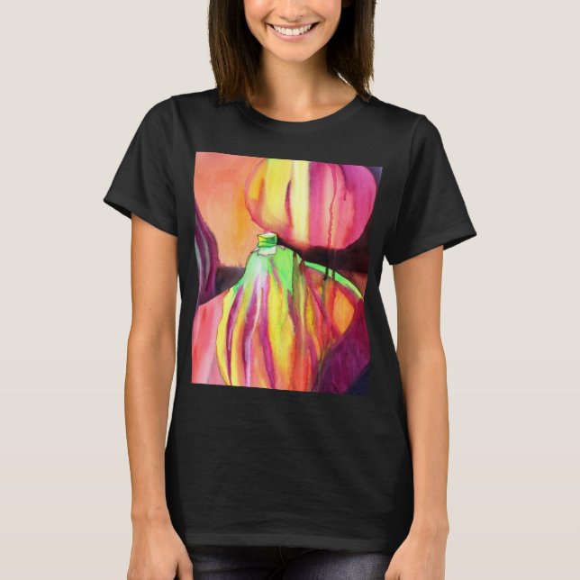 Lila Figs original Art Aquarell Tropfen Malerei T-Shirt (Vorderseite)