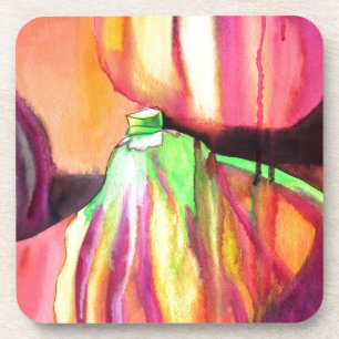 Lila Figs original Art Aquarell Tropfen Malerei Untersetzer