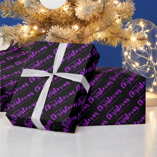 Lila Film Frohe Weihnachten Geschenkpapier (Feiertage)