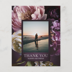 Lila Fine Art Floral Elegante Hochzeits-Dankeschön Flyer