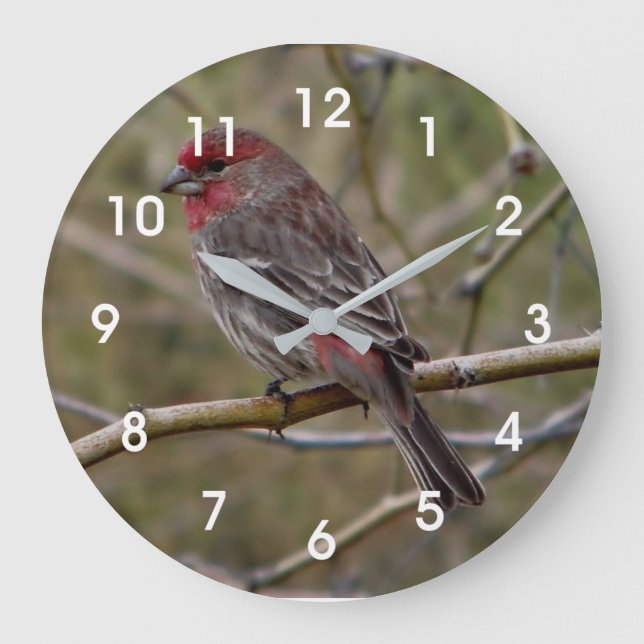 Lila Finte Große Wanduhr (Vorderseite)