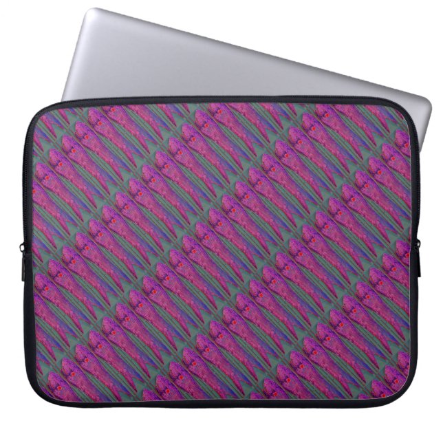 lila Fischmuster Laptopschutzhülle (Vorderseite)