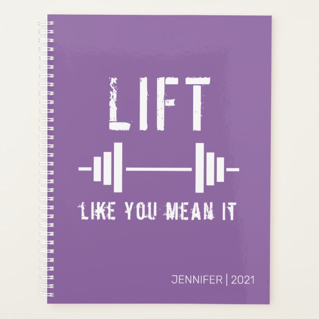 Lila Fitness Planer (Vorderseite)