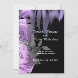 Lila Flamme Rose Gothic Hochzeitseinladung Einladung