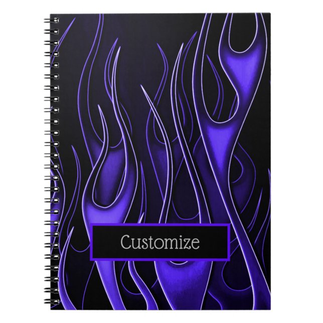 Lila Flammen-Notebook Notizblock (Vorderseite)