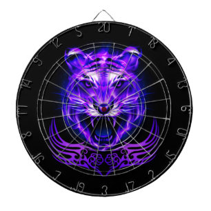 Lila Flammenfeuer Tiger Dartscheibe