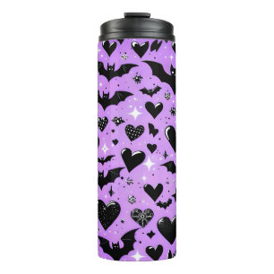 Lila Fledermäuse Thermosbecher