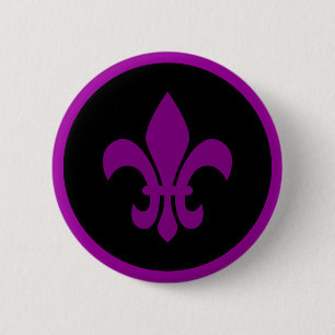 Lila Fleur de Lis Button