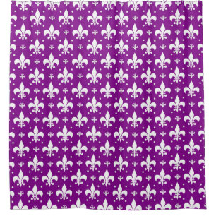 Lila Fleur-de-lis-Muster Duschvorhang