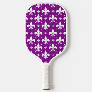 Lila Fleur-de-lis-Muster Pickleball Schläger