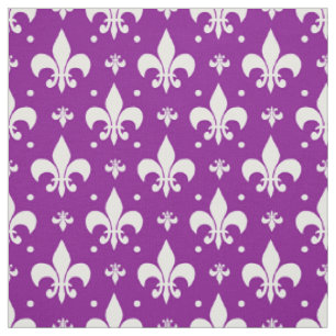 Lila Fleur-de-lis-Muster Stoff