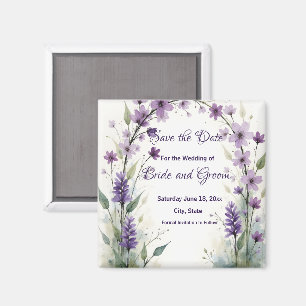 Lila Flieder Blumen Hochzeitseinladung zum Vormerk Magnet