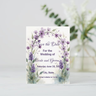 Lila Flieder Floraler Torbogen Save-the-Date-Karte Postkarte
