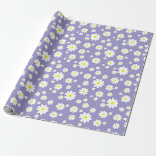 Lila Flieder Gänseblümchen Muster Geschenkpapier