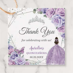 Lila Flieder Lavendel Florale Quinceañera Prinzess Geschenkanhänger