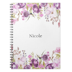 Lila Flieder Lavendel Wasserfarbe Floral Chic Notizblock