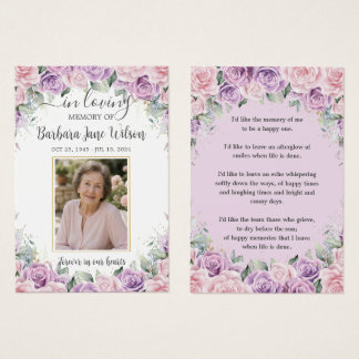 Lila Flieder Rosa Florales Funeral-Gedenk-Lesezeic