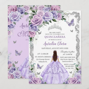 Lila Flieder Rosen Schmetterling Prinzessin Quince Einladung