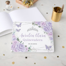 Lila Fliederrosen Florale Schmetterlinge Quinceane