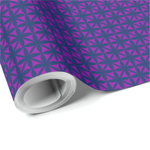 Lila Flora-Muster auf editable Hintergrundfarbe Geschenkpapier