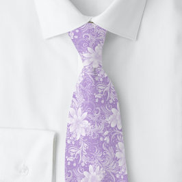 Lila Floral Batik Krawatte