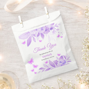 Lila Floral Butterfly Brautparty Vielen Dank Geschenktütchen