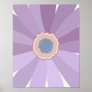 Lila Floral Daisy Poster