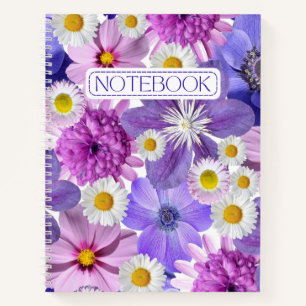 Lila Floral Daisys Notizbuch