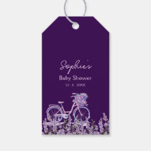 Lila floral Lilac Bicycle Baby Shower Plate
