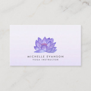 Lila Floral Lotus Elegant Yoga Instruktor Visitenkarte