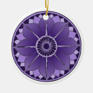 Lila Floral Lotus Neues Zeitalter Spiritueller Man Keramikornament