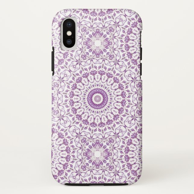Lila Floral Mandala Case-Mate iPhone Hülle (Rückseite)