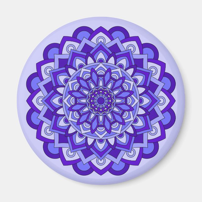 Lila Floral Mandala Magnet (Vorne)